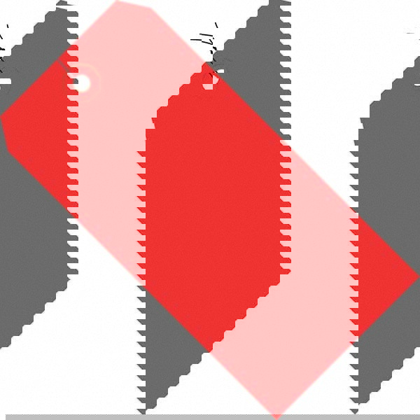 Blank Tag: 4-1/4'' High, Red, Synthetic Paper